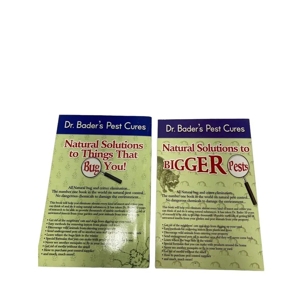 2 Dr Bader's Pest Cures Paperback Book Natural‎ Solutions to Things that Bug You